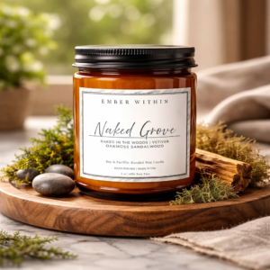 Naked Grove – Clean Woods & Warm Amber Candle