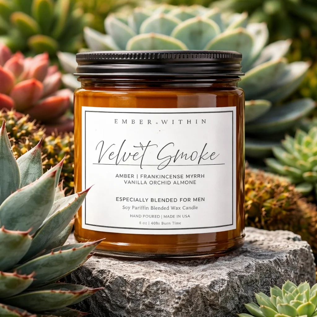 Velvet Smoke – Black Amber, Leather & Frankincense Candle